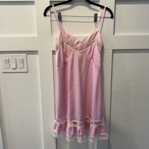 Elegant Pink Lace Trim Nightgown Frankies Bikinis Small
